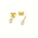 Goldschmuck Ohrstecker mit 3mm Akoya Perlen